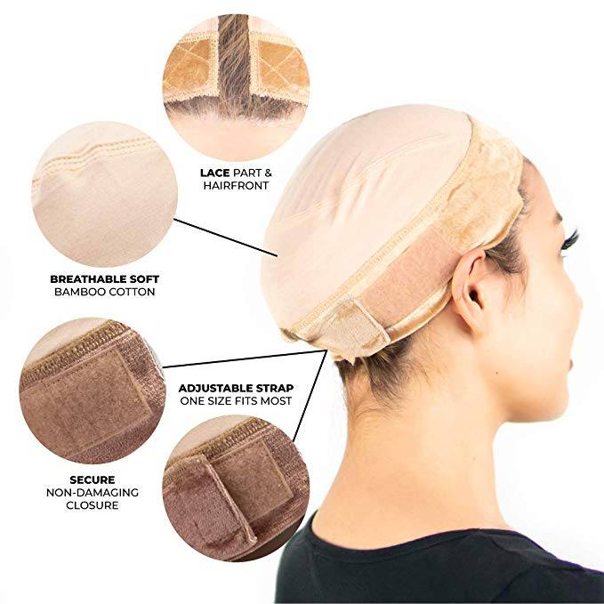 Materialen van de Milano Lace Grip Cap Foto met uitleg over de materialen van de Milano Lace Grip Cap – lace, ademend en huidvriendelijk